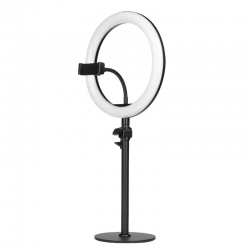 LAMPA PIERŚCIENIOWA RING LIGHT 10" 8W LED CZARNA